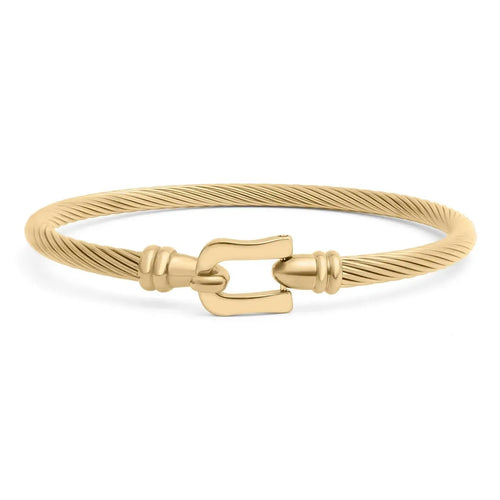 Bracelet Aurum doré avec fermoir à boucle sur fond blanc