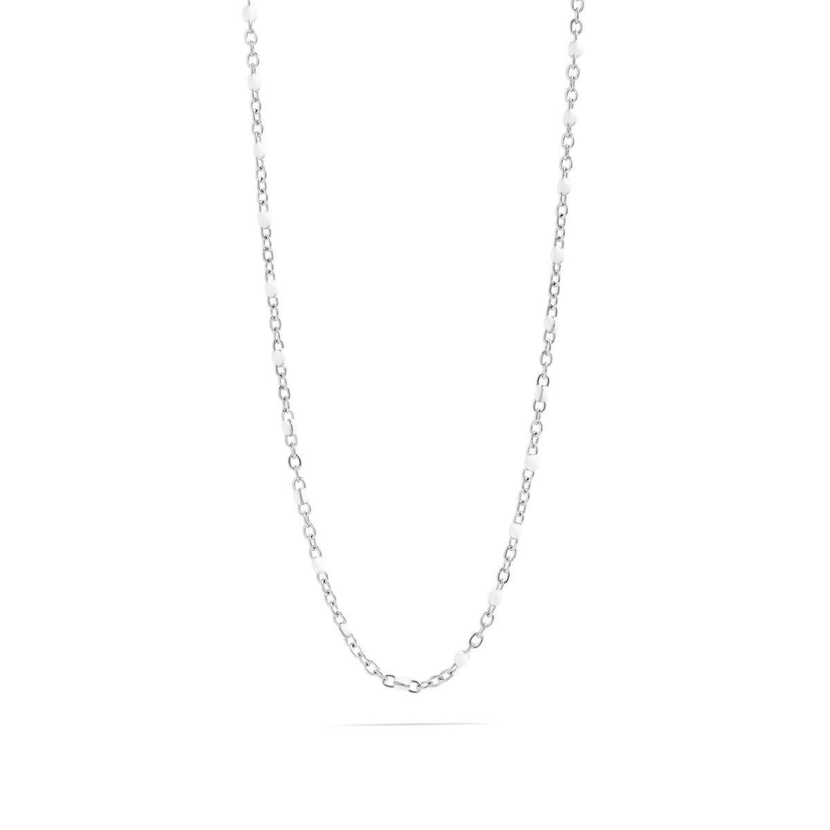 Collier Confetti Blanc argenté sur fond blanc
