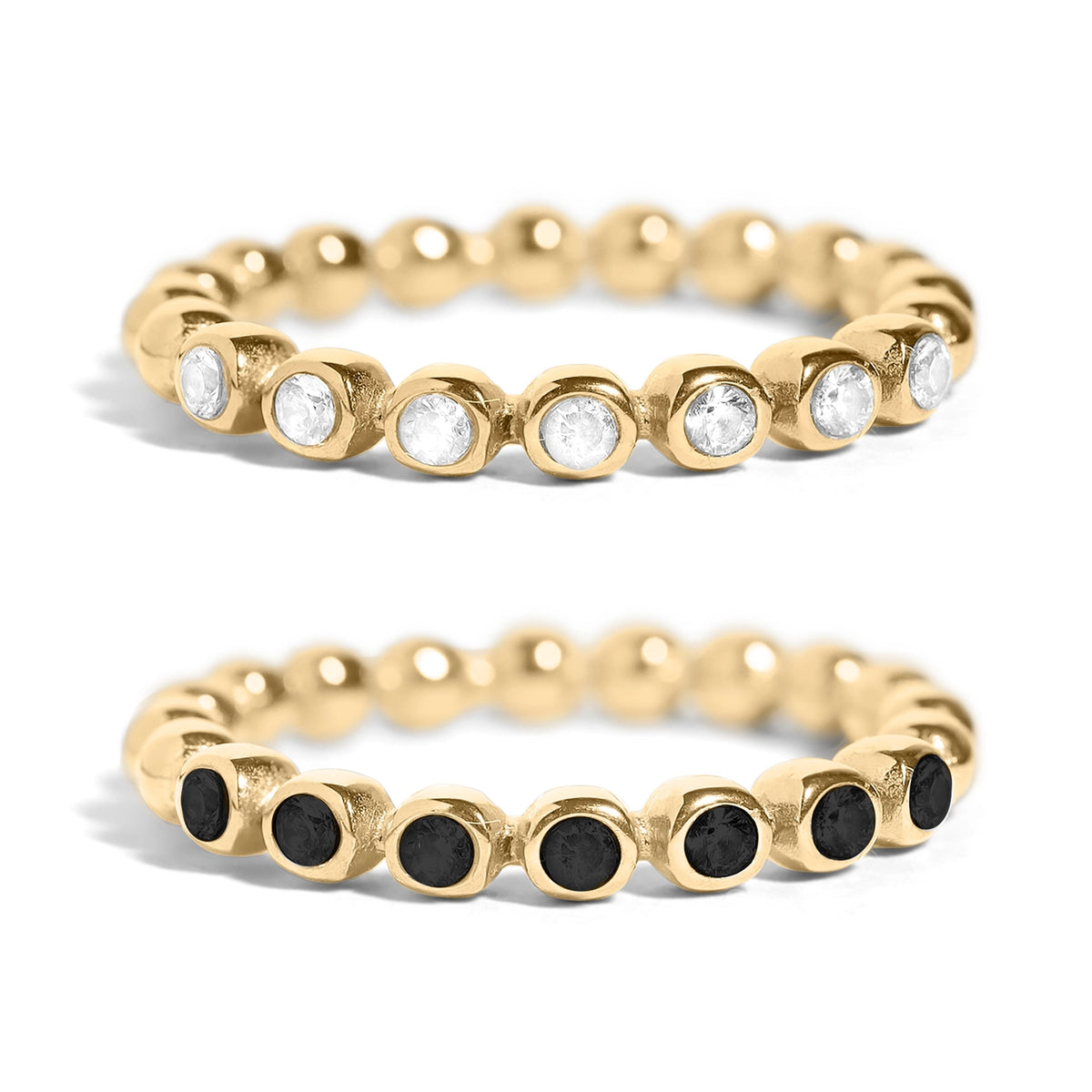 Bague Scintille, modèles avec pierres claires et noires