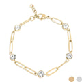 Bracelet Éclat doré à maillons trombone et pierres translucides